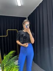 Karpuz Kol Gül Detaylı Tişört