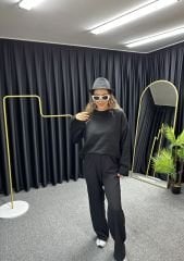 Siyah Wolf Salaş Basic Triko