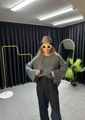 Koyu Gri Wolf Salaş Basic Triko