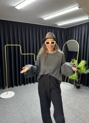 Koyu Gri Wolf Salaş Basic Triko