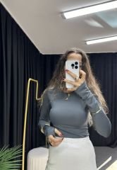 Parmak Geçmeli Gri Body✨