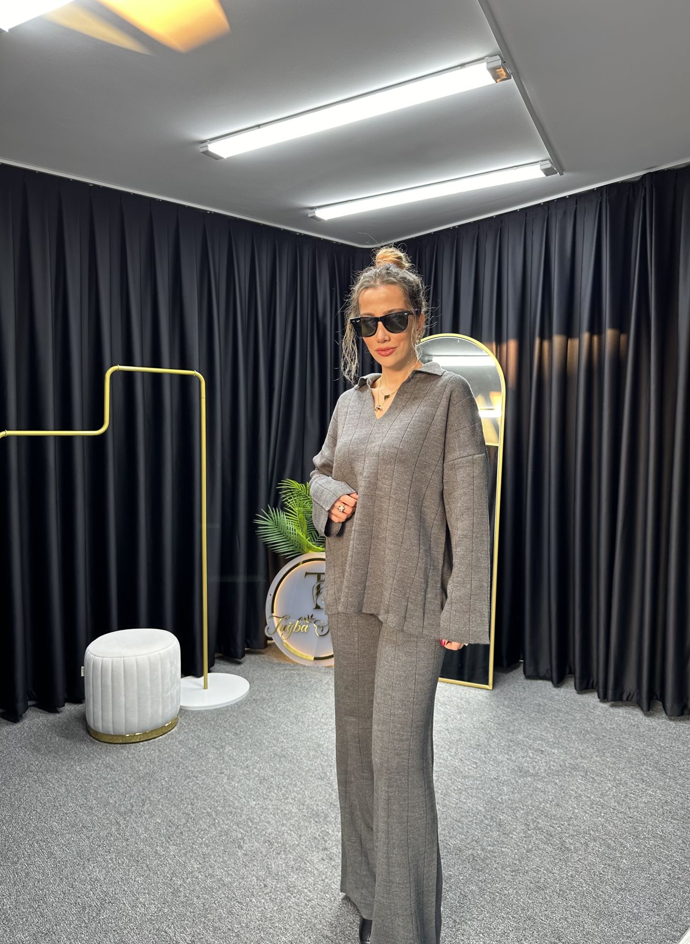 Gri Polo Yaka Triko Takım