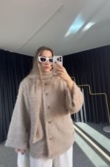 Premium Peluş Ceket Vizon