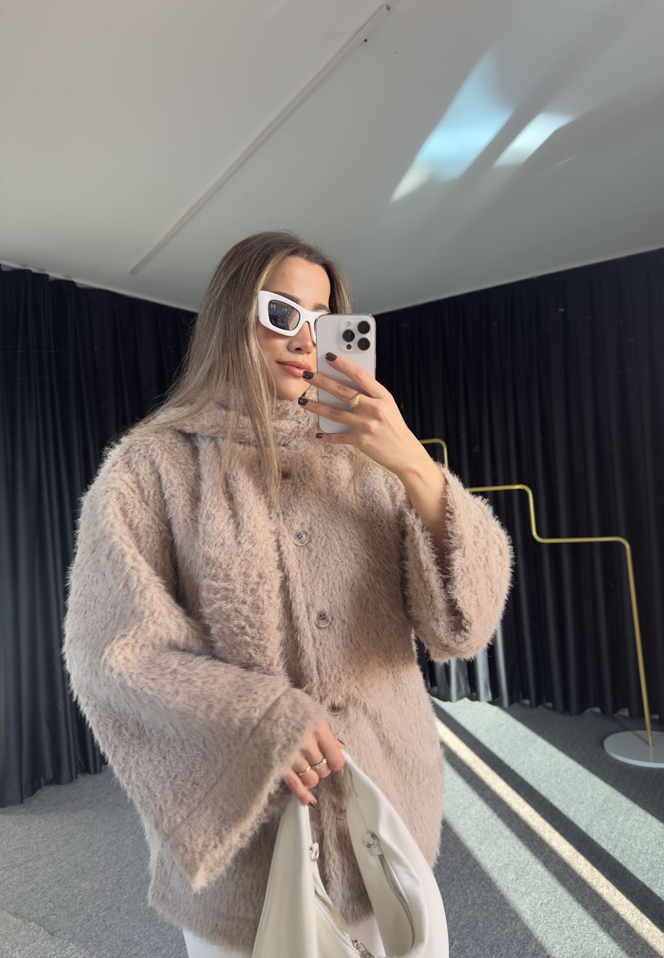 Premium Peluş Ceket Vizon