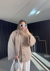 Premium Peluş Ceket Vizon