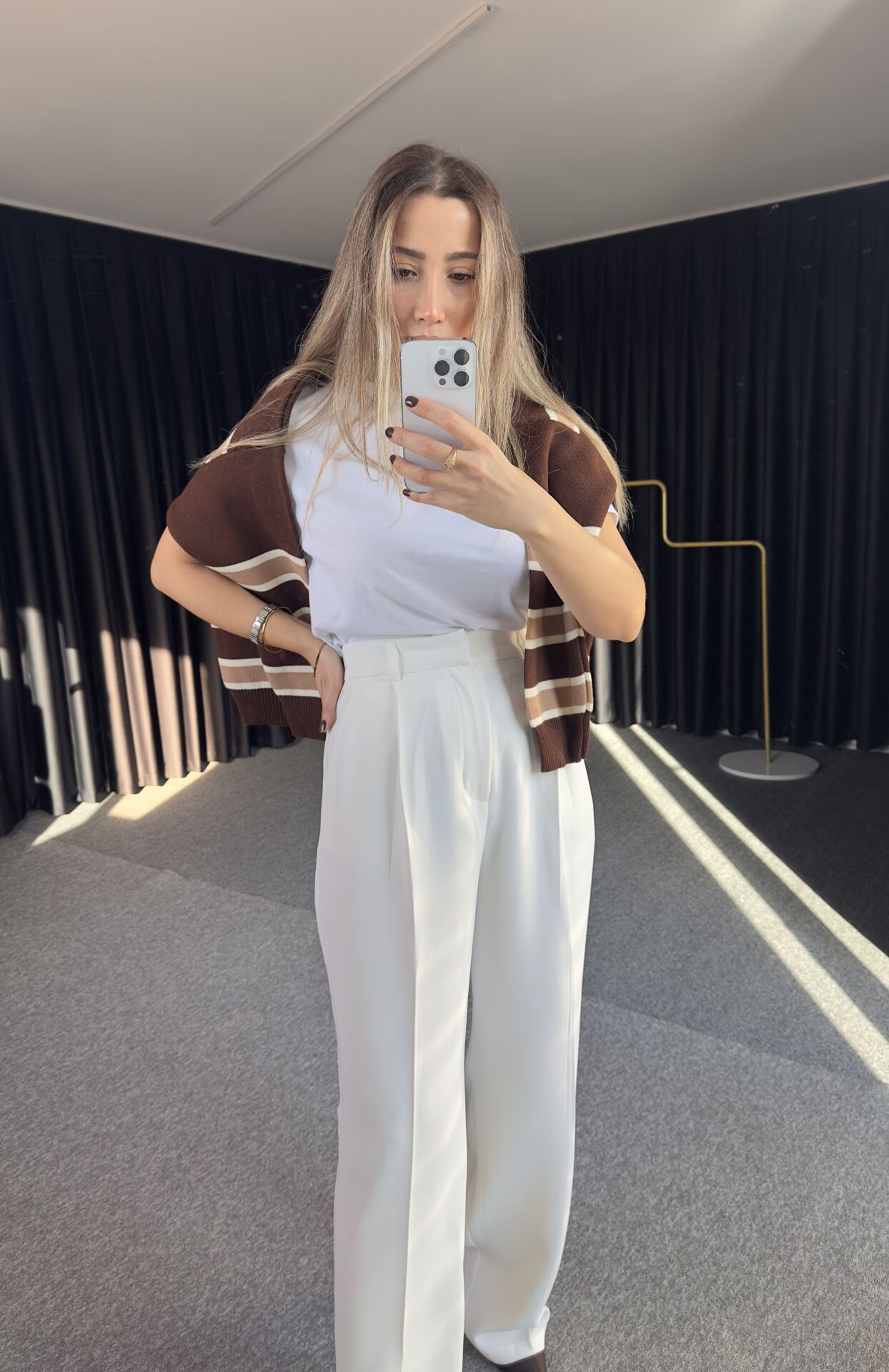 Premium Kumaş Palazzo Beyaz