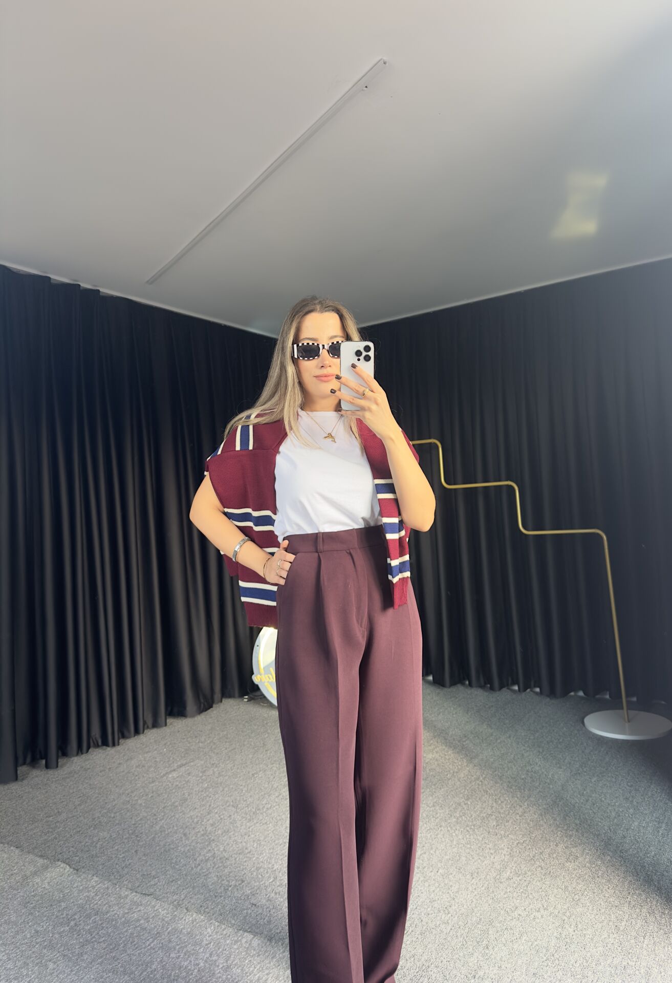 Premium Kumaş Palazzo Bordo