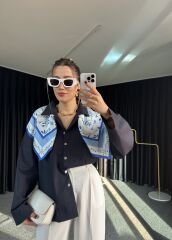 Arkası Uzun Poplin Gömlek Lacivert