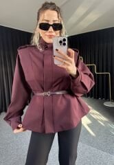 Apoletli Dik Yaka Tarz Ceket